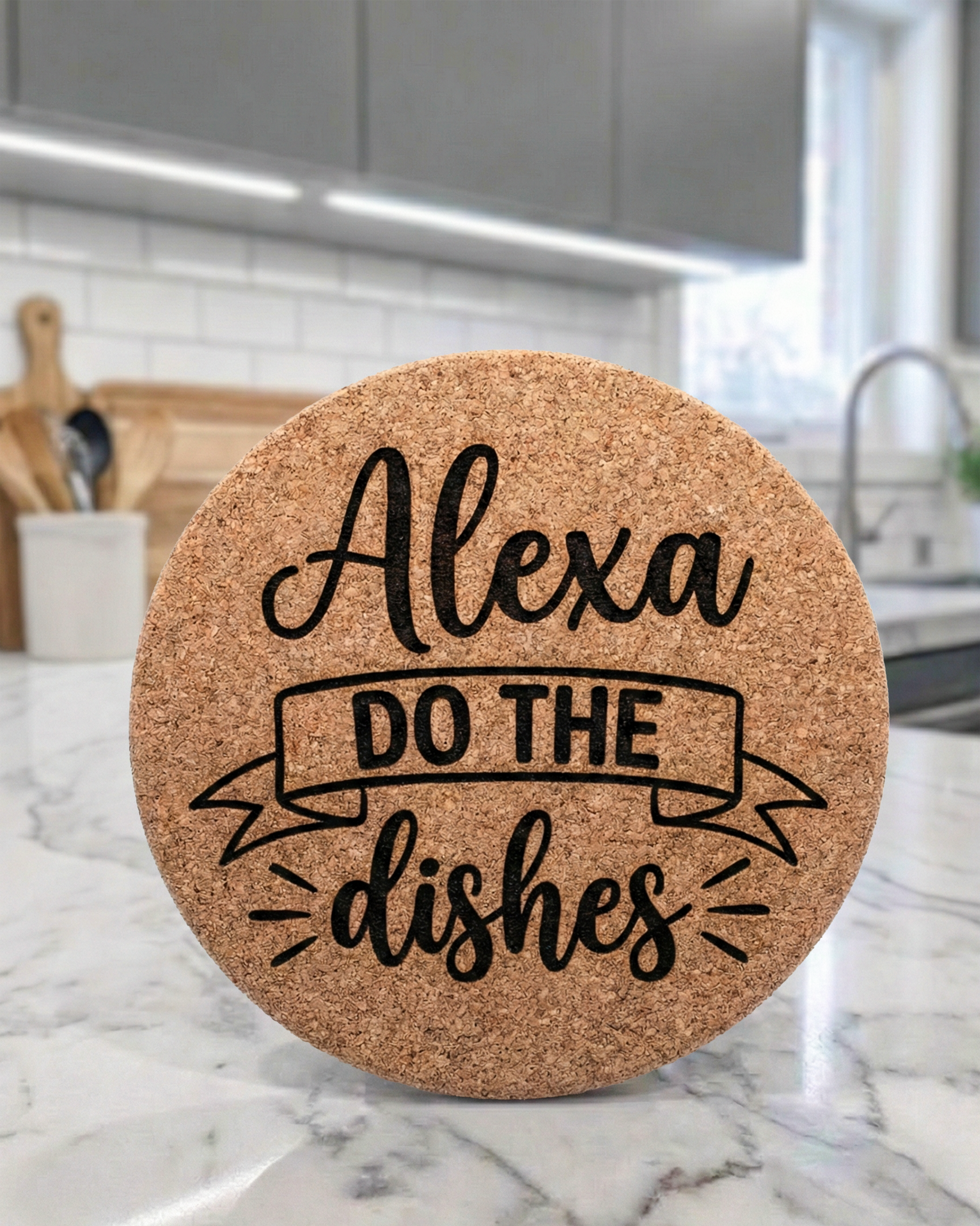 Alexa Do The Dishes Laser Engraved Trivet