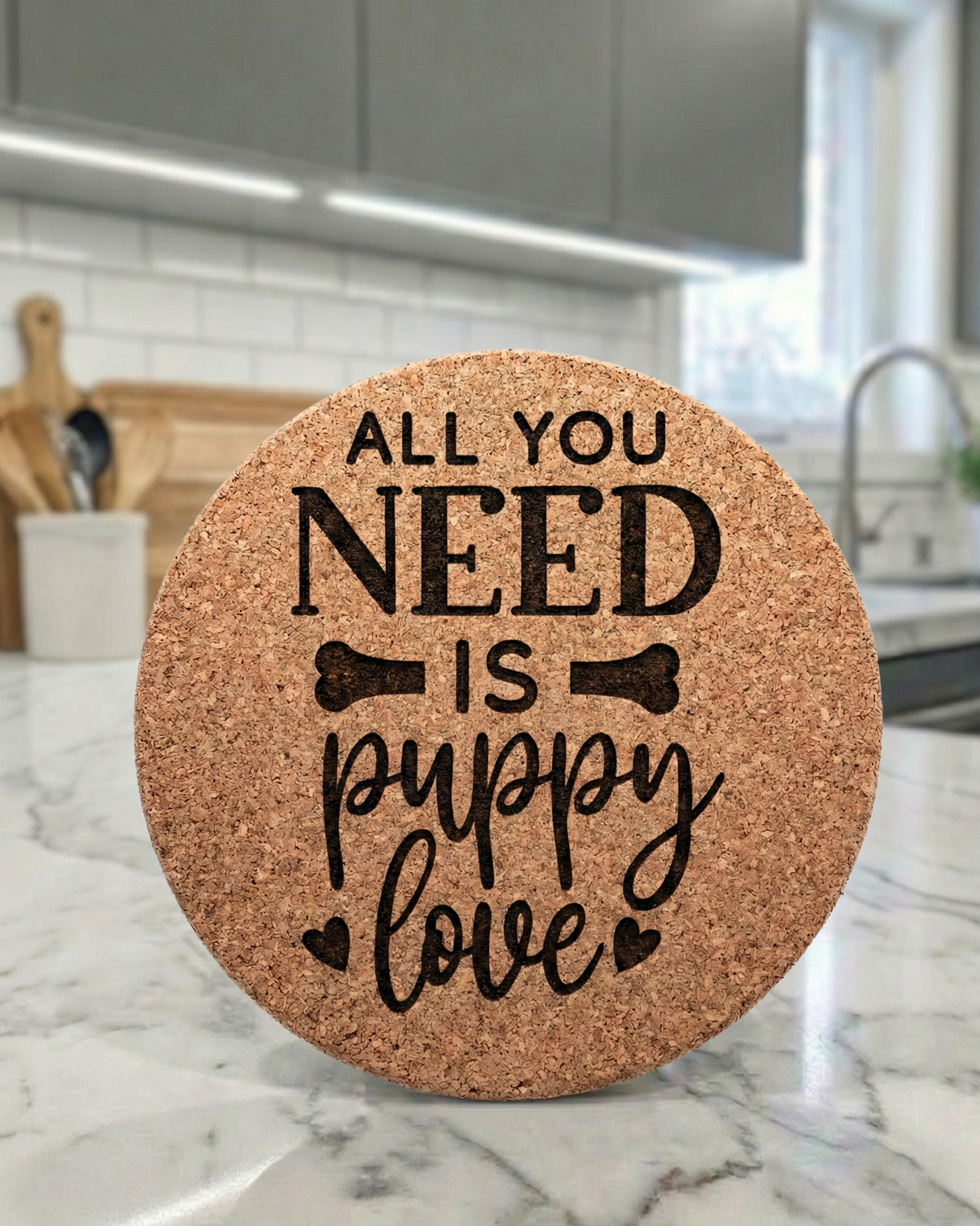 All You Need Is Puppy Love Laser Engraved Trivet