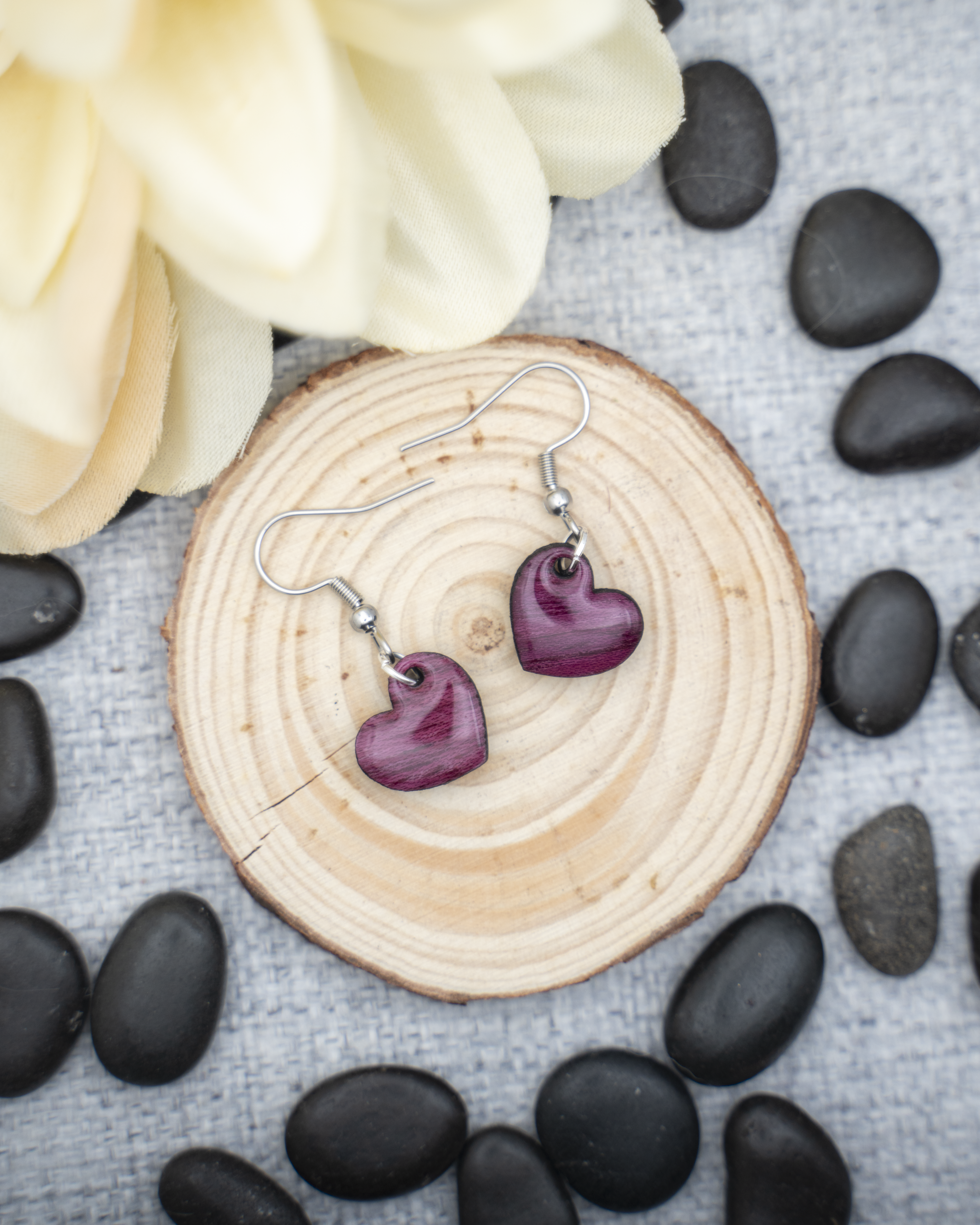 Angled Heart Earrings