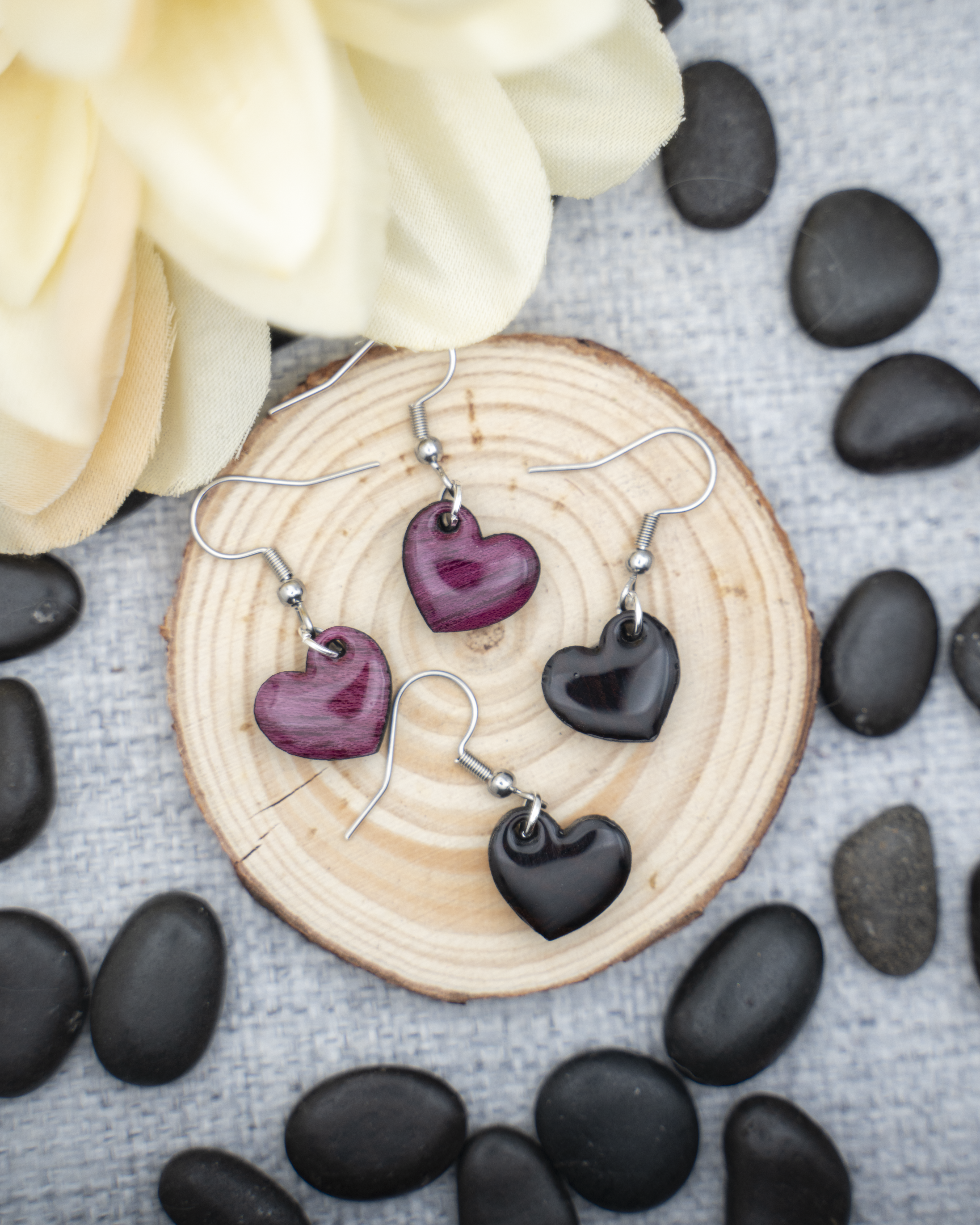 Angled Heart Earrings