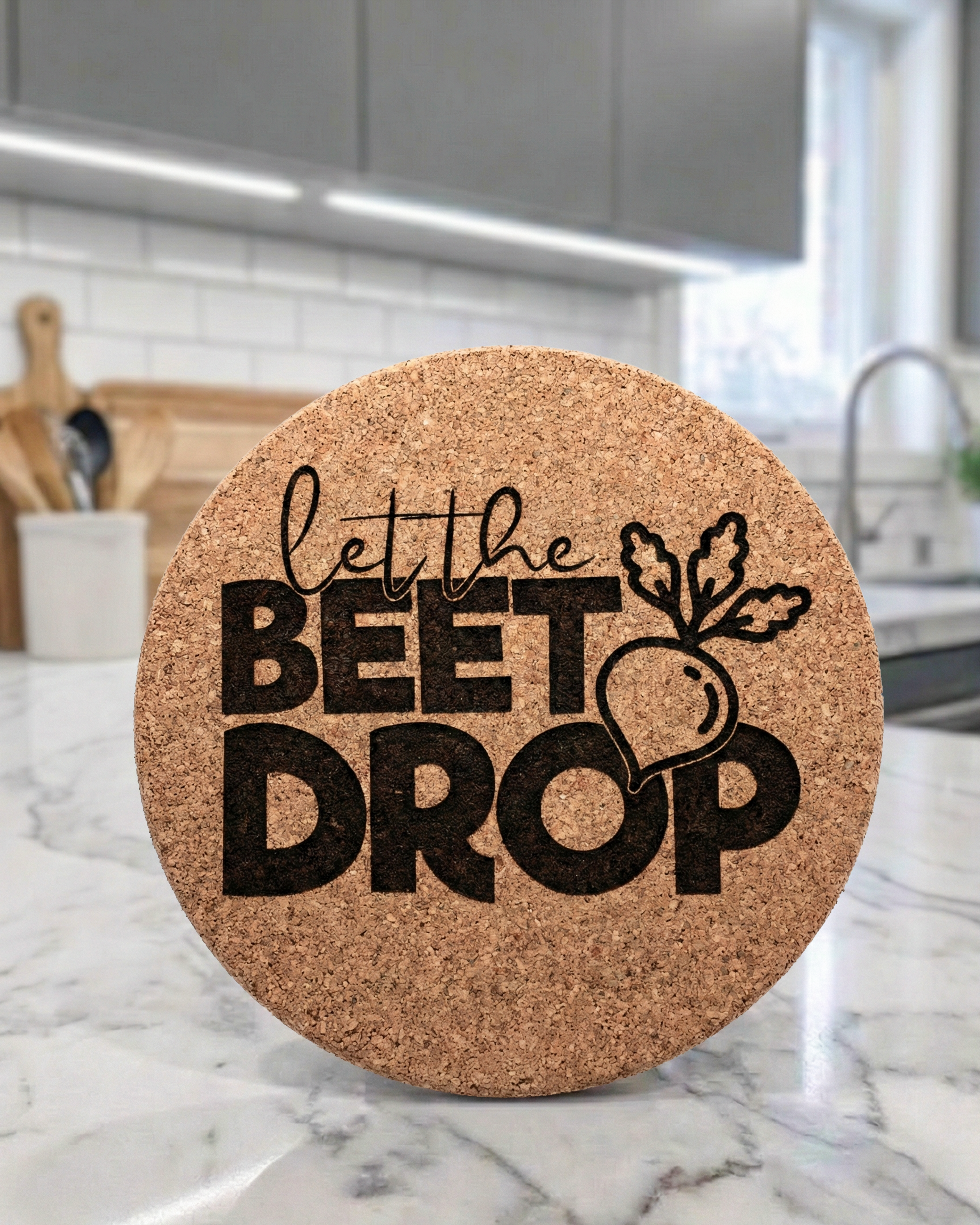 Let The Beat Drop Laser Engraved Trivet