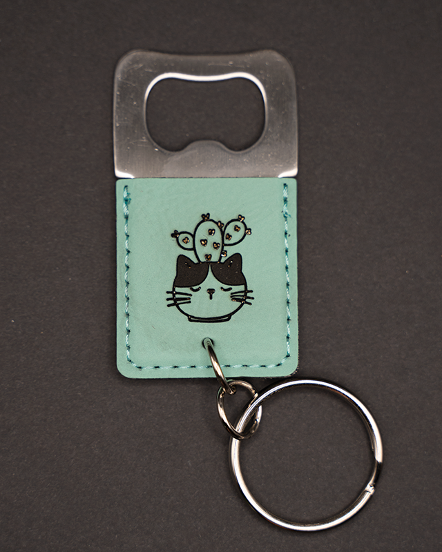 Serious Cat(cus) Keychain Bottle Opener