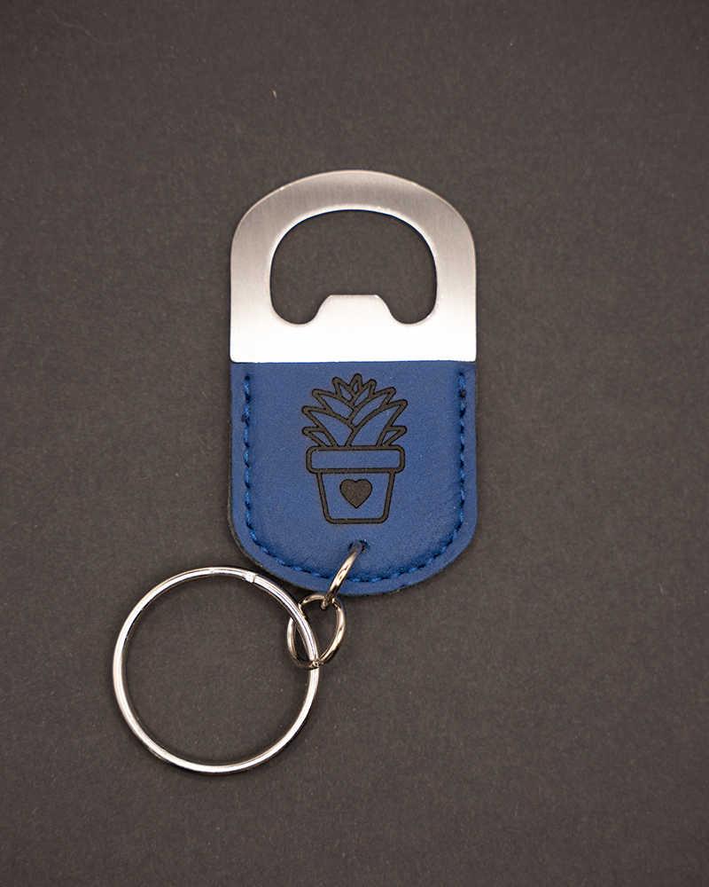 Heart Pot Cactus Keychain Bottle Opener