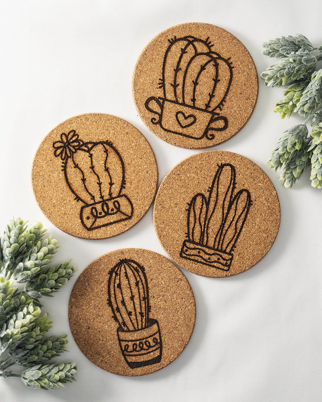 Cute Cactus Cork Coasters
