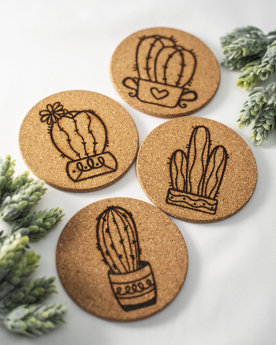 Cute Cactus Cork Coasters