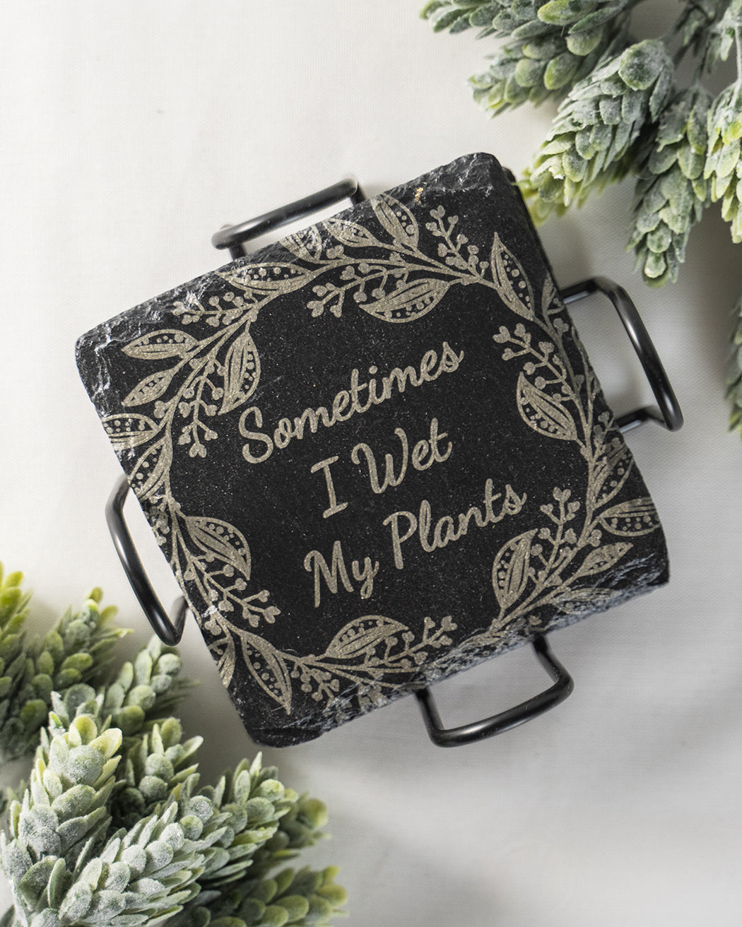 4 Pack Plant Pun Slate Coasters