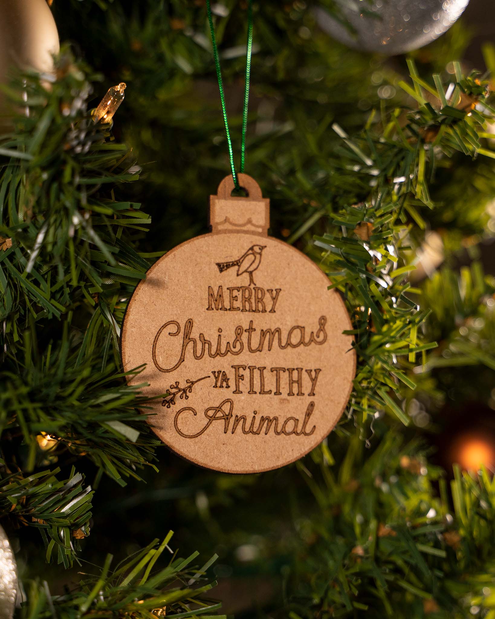 "Merry Christmas, Ya Filthy Animal" Bauble