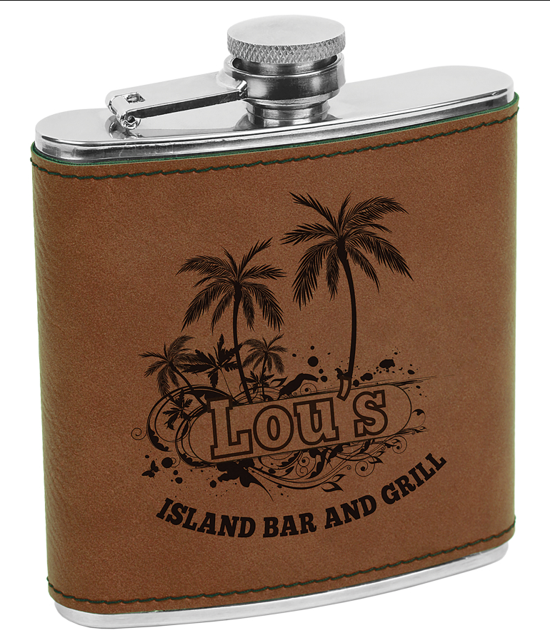 Flasks - 6oz Leatherette Stainless Steel