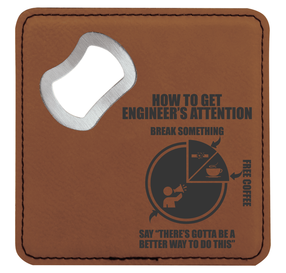 Coaster Opener - Engraves Black
