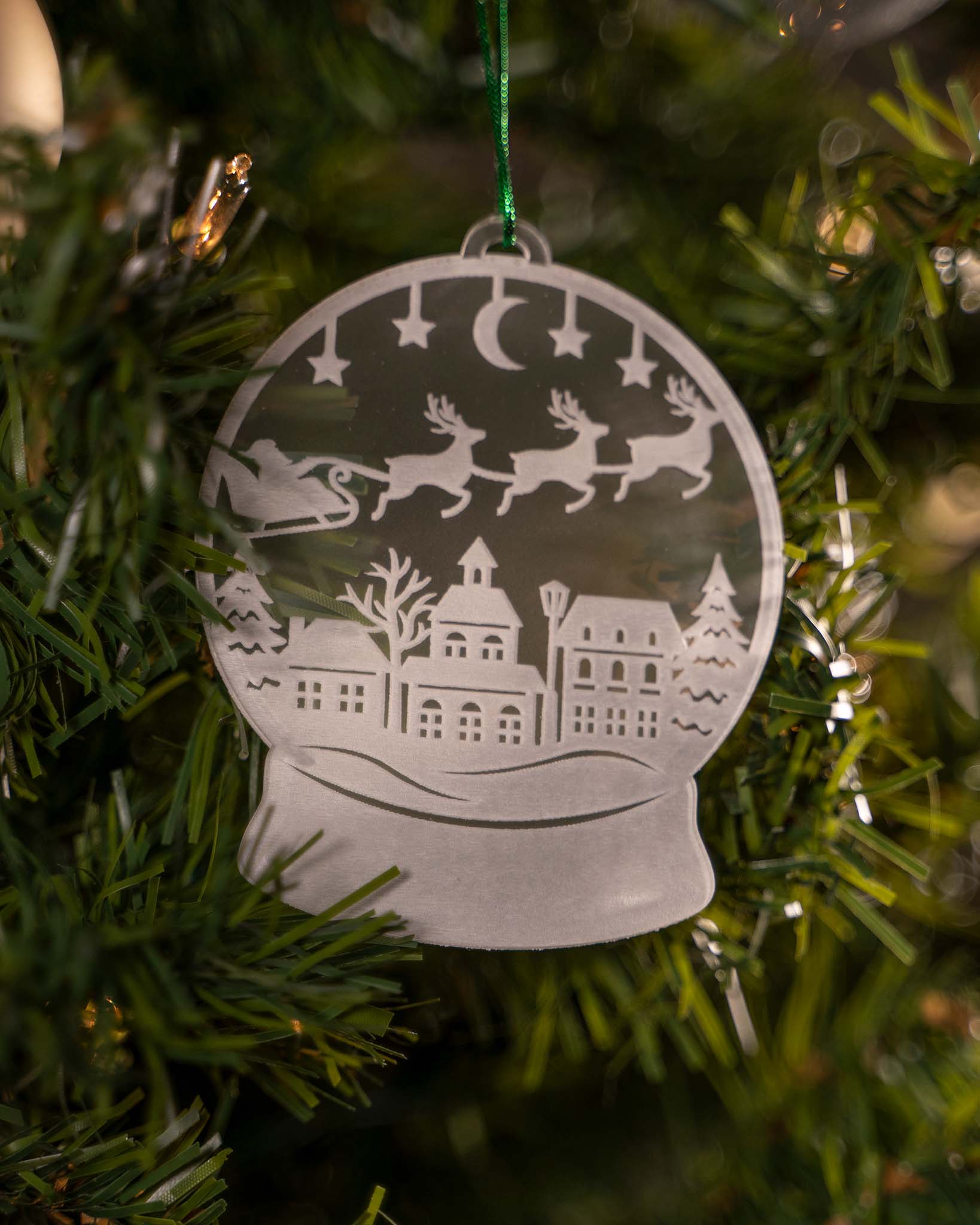 Santa Snow Globe Ornament