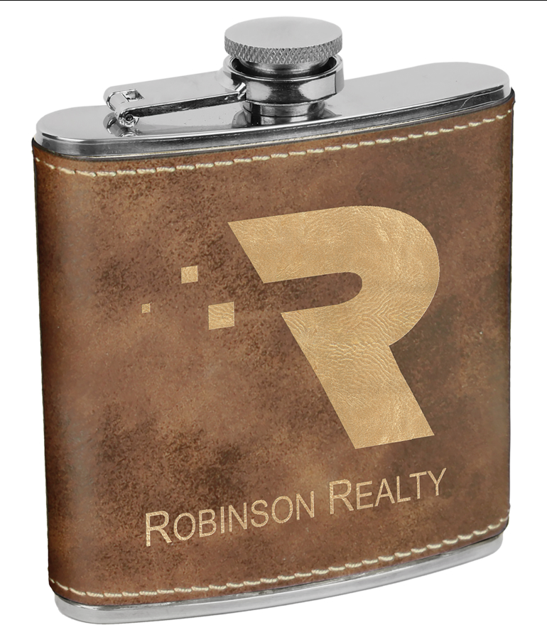 Flasks - 6oz Leatherette Stainless Steel