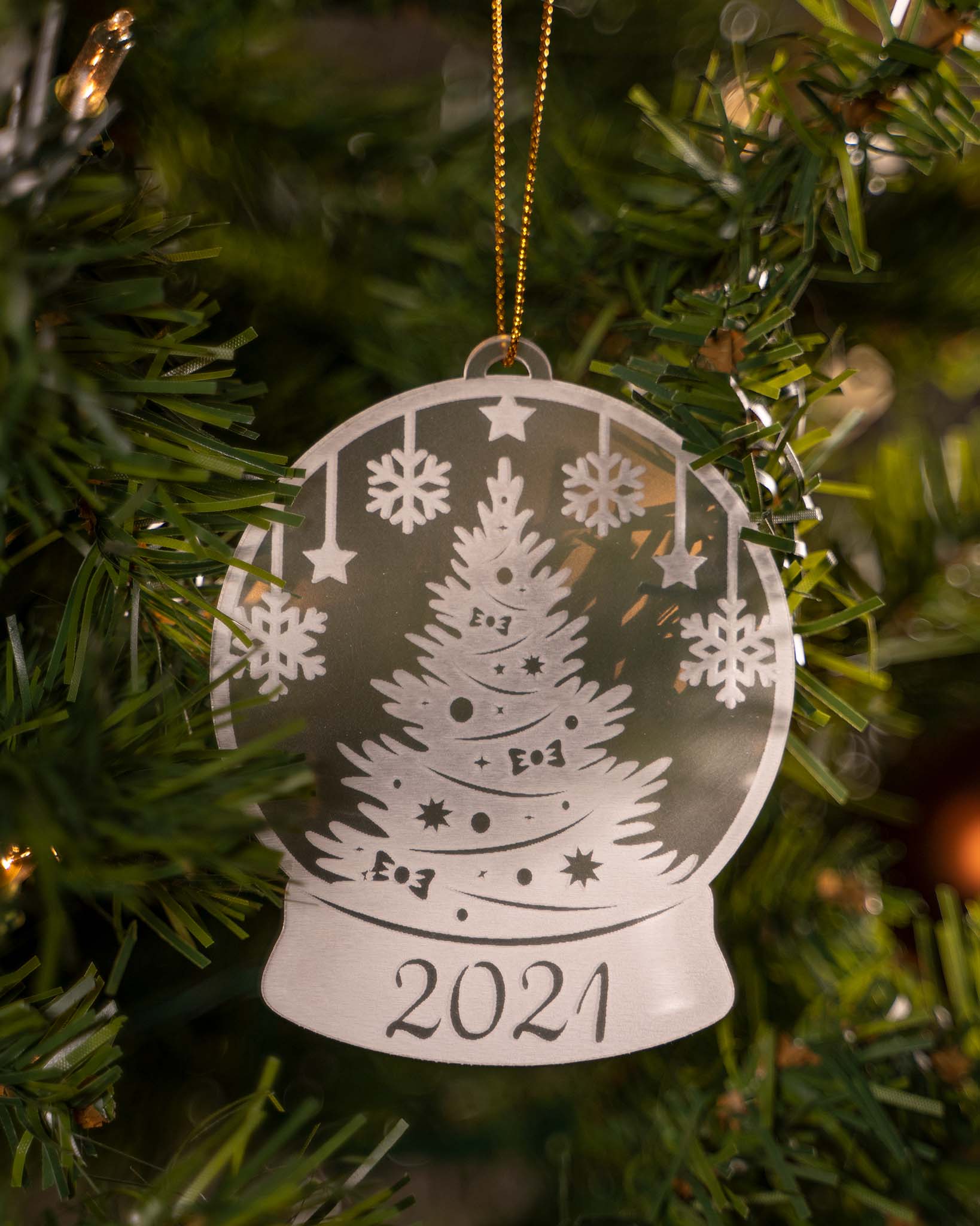 Christmas Tree Snow Globe Ornament